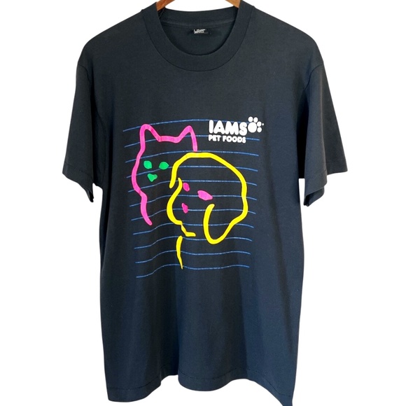 Vintage IAMS Pet Foods Cat Dog T Shirt L - Picture 1 of 7